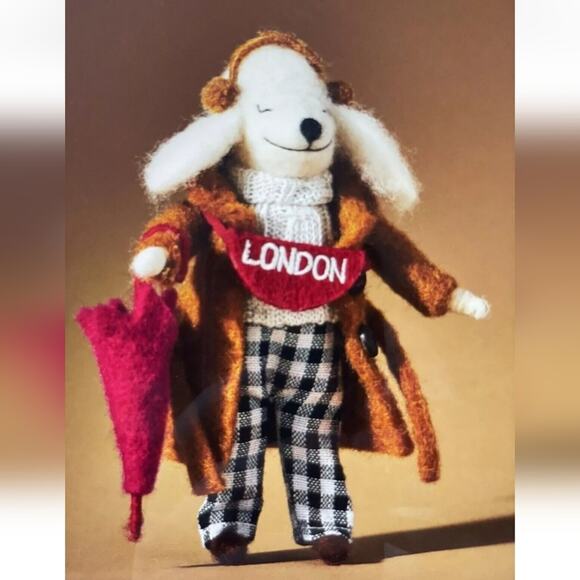 Anthropologie Other - NWT Anthropologie 2023 Travel Poodle FELT Tree Ornament LONDON